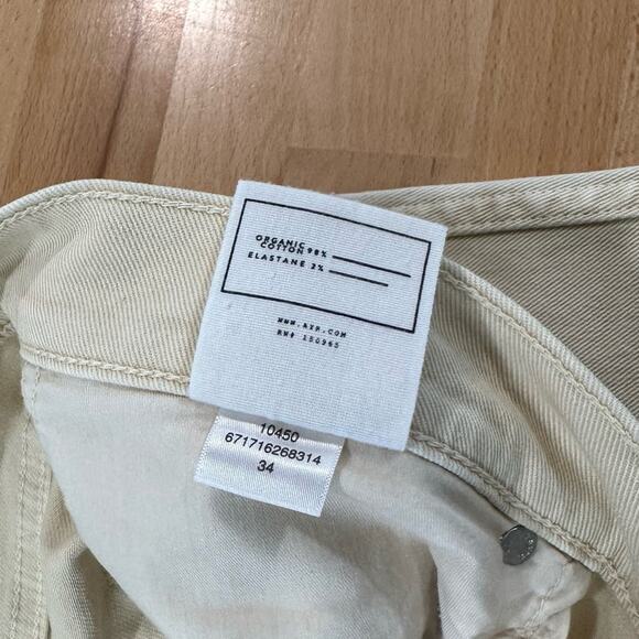 AYR The Beat Drop Jeans Barrel Leg in Straw Hat Cream Tan 34 Neutral Minimalist - Picture 8 of 9